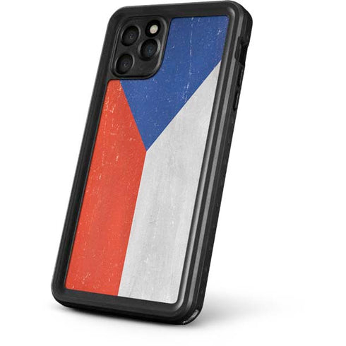 Czech Republic Flag Distressed iPhone 11 Pro Waterproof Case